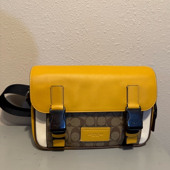 Coach men's Track Crossbody In Colorblock Signature Canvas CC357 - Picture 12 of 13